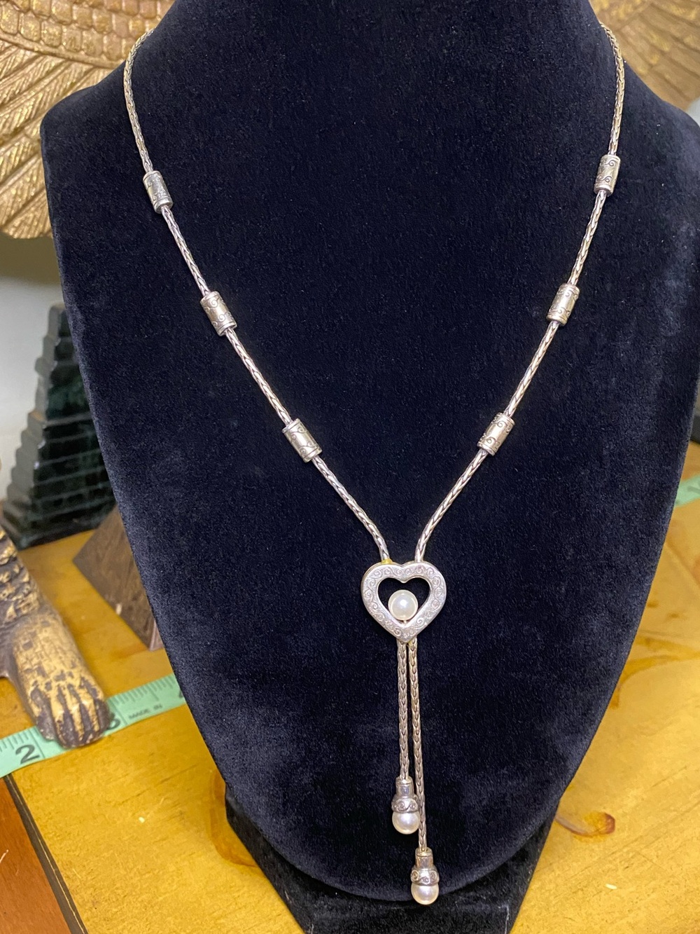 Brighton Heart Lariat Necklace with Pearls - Women Jewelry - Picture 3 of 6